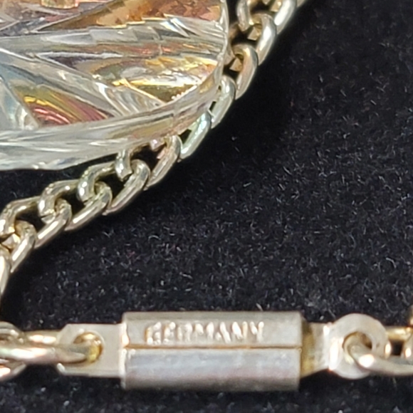 VINTAGE aurora crystal Germany sun necklace rare - Picture 5 of 15